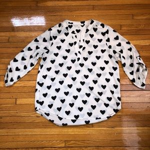 Black hearts blouse